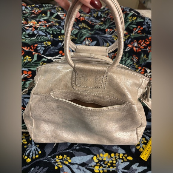 HOBO Silver Metallic Leather Crossbody Bag - Picture 7 of 16